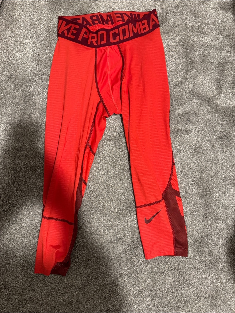 Nike Red and Black Athletic Compression Tights